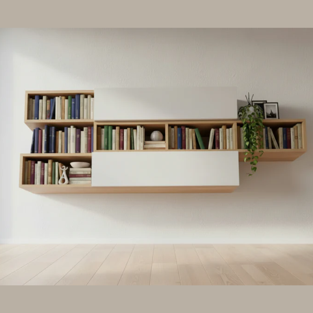 Floating Hanging Shelf and Bookcase By Miza ( Pack Of 3)