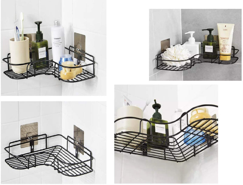 Modern Self-Adhesive Corner Metal Rack Pack Of 2 For Bathroom/Kitchen Multi Purpose Random Color-BY SOPT