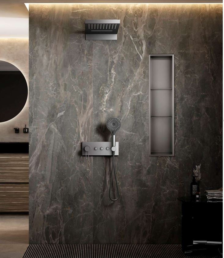 Three-Shelf Rectangular PVD Wall Niche Design for Modern Bathrooms PWD 900V By Jayna