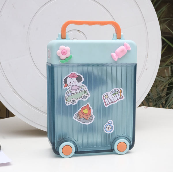 Cute Suit Case Water Bottle With Wheels For Kids-Random Color-1PC-BY APT