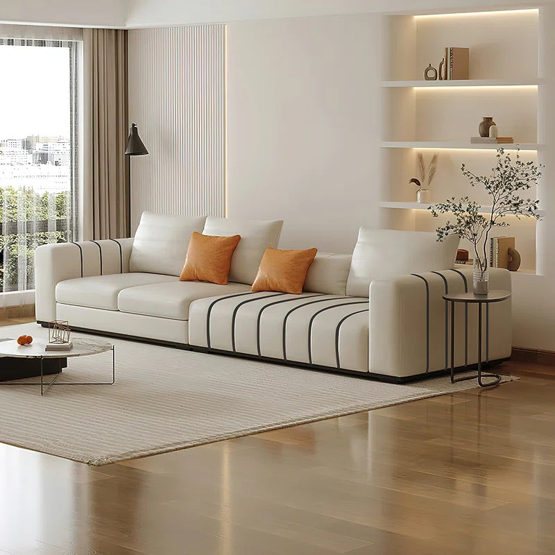 TightFit Faux Leather Piano Sofa/Living-Drawing Room Sofa