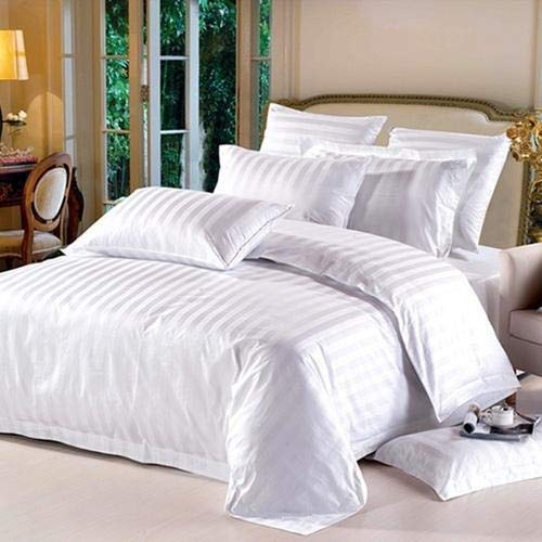White Stripped Duvet Cover For Double Bed for Home, Hotels & Guest House In White Color-1 PC-BY SUPT