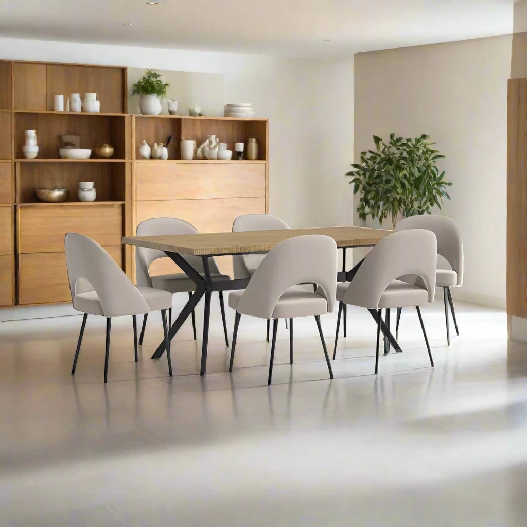 Luxurious 6-Seater Solid Wood Trestle Dining Collection/Charm Trestle Dining Table