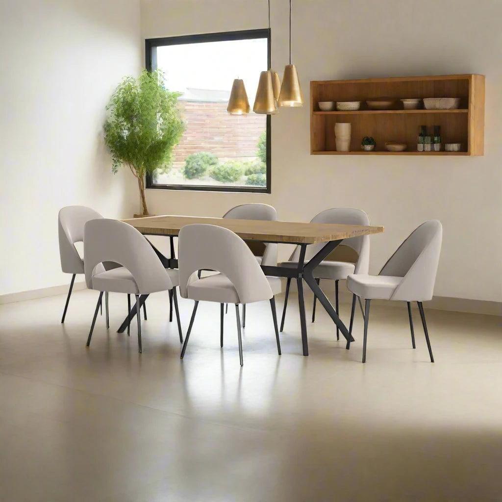 Luxurious 6-Seater Solid Wood Trestle Dining Collection/Charm Trestle Dining Table