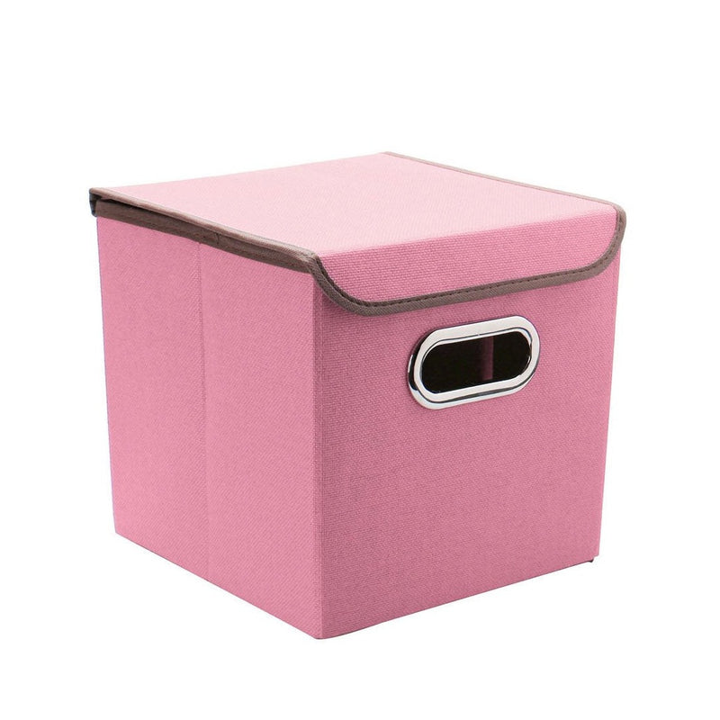 Foldable Storage Cube Boxes With Lid ( Random Colour ) By AK - 1 PC