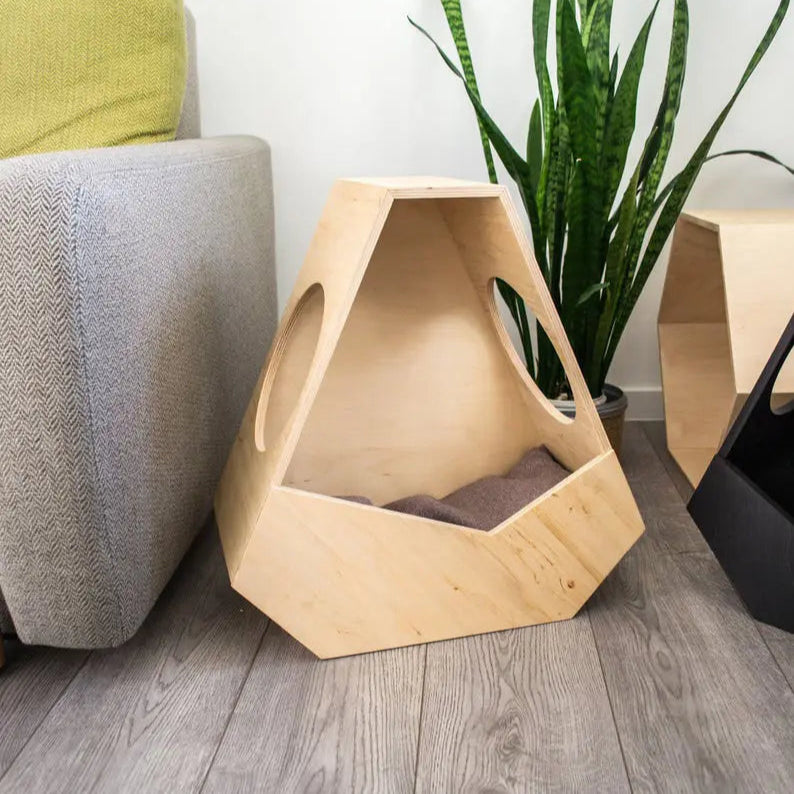 Wooden 2-Storied Cat House Modern Wood Cat Furniture By Miza