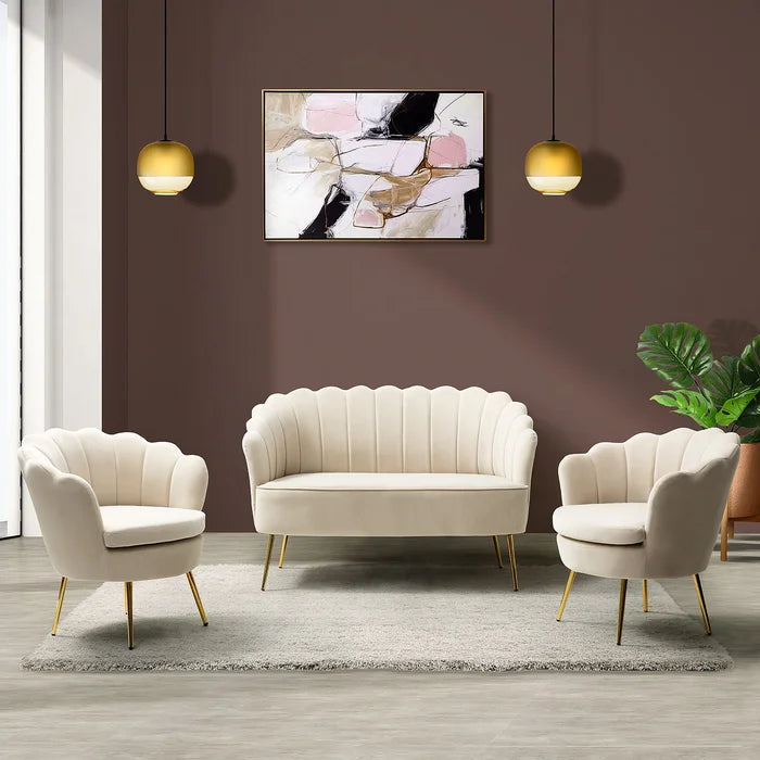 Elegant Flower Touch With Golden Leg Sofa/Living Room Bedroom