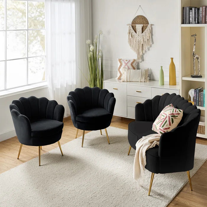 Elegant Flower Touch With Golden Leg Sofa/Living Room Bedroom