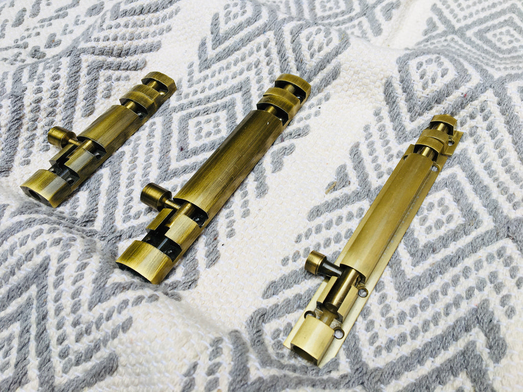 Metal Tower Bolt In Different Screw Position In Antique Finish Latches For Doors By DH