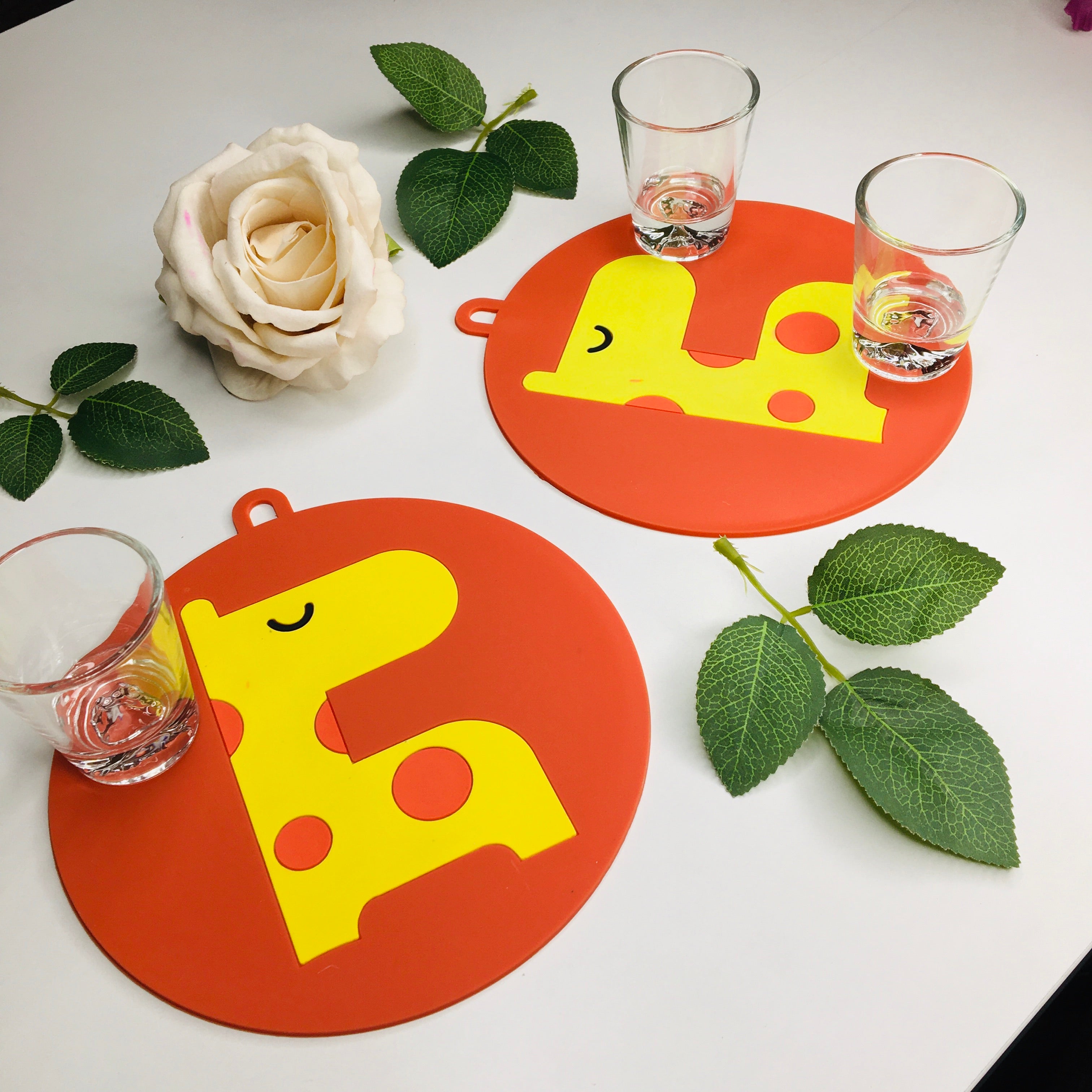 Colorful Silicone Coasters Fruit Slices Theme Set Of 2 By-APT