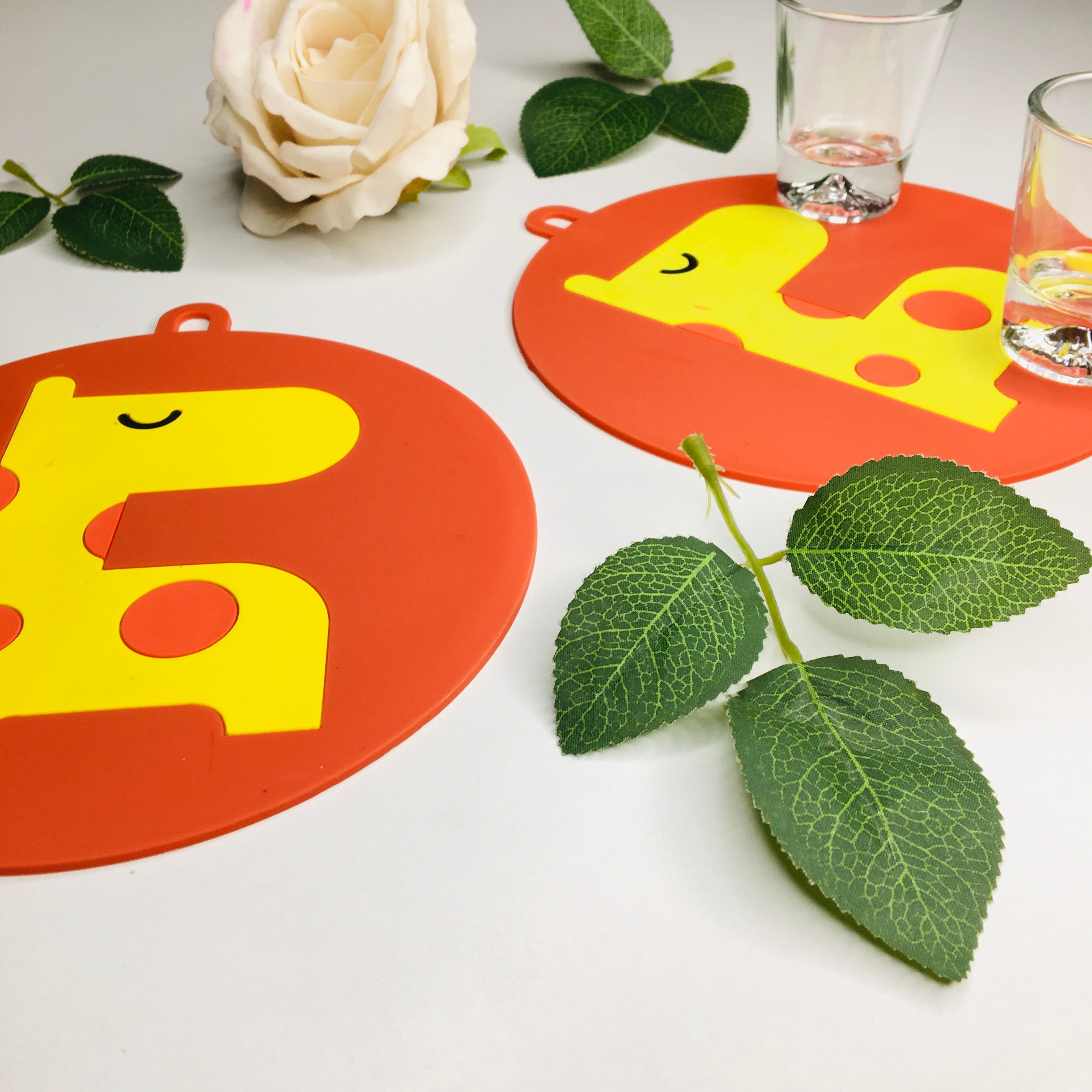 Colorful Silicone Coasters Fruit Slices Theme Set Of 2 By-APT