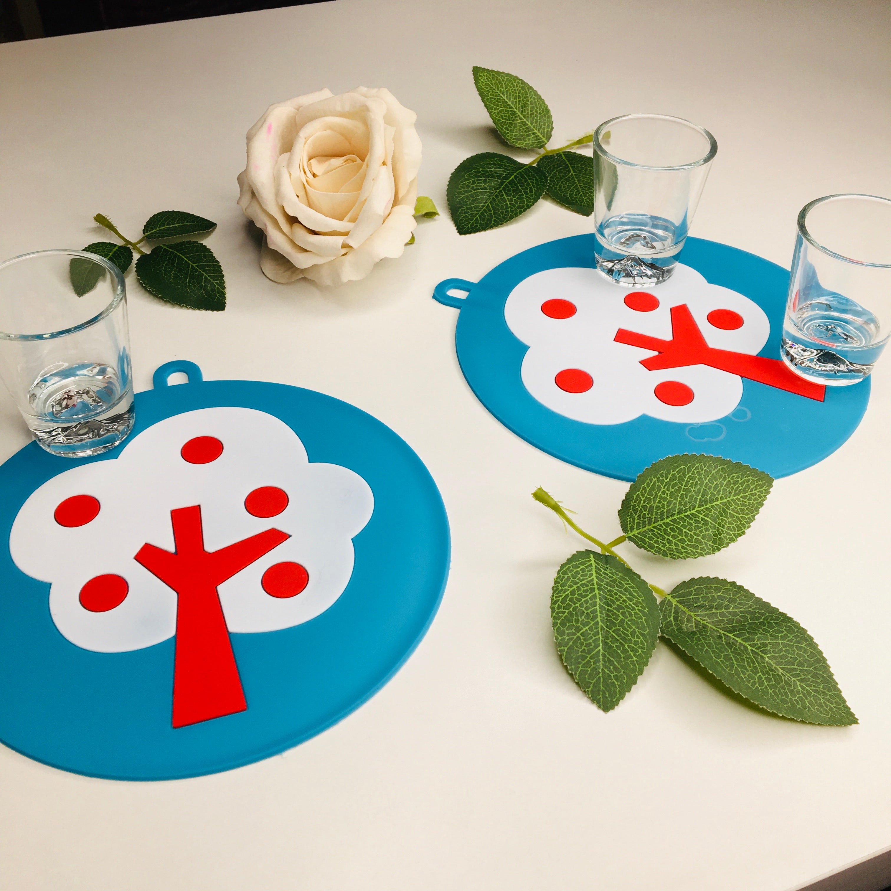 Colorful Silicone Coasters Fruit Slices Theme Set Of 2 By-APT