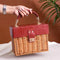 Bamboo Leather Woven Rattan Carrying Basket HandBag Candy Tote By APT