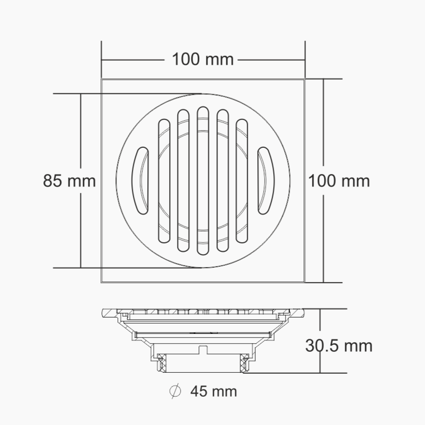 Nirali Lenon Designer Floor Drain In Stainless Steel 304 Grade