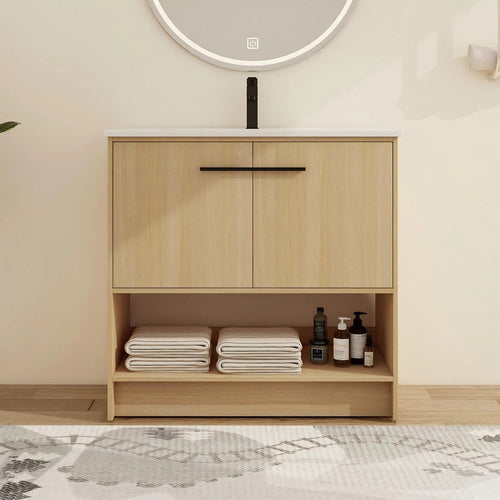 Floor Stand HDHMR Water Resistant Bathroom Vanity With Soft Close Doors By Miza