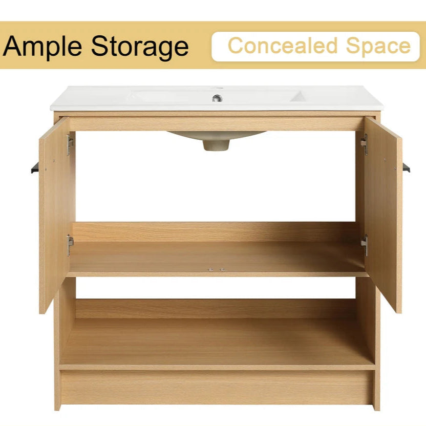 Floor Stand Bathroom Vanity With Soft Close Doors By Miza