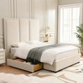 Platform Bed With Extra High Headboard and 2 Extra Large Capacity Drawers
