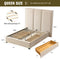 Platform Bed With Extra High Headboard and 2 Extra Large Capacity Drawers