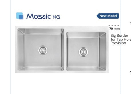 Nirali Mosaic NG Double Bowl Kitchen Sink (Magnus Elite Range)