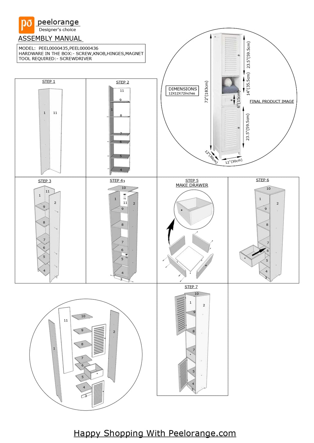 Tall Storage 6 Feet Vanity PVC Bathroom Cabinet For Bathroom & Toilet Essential By Miza