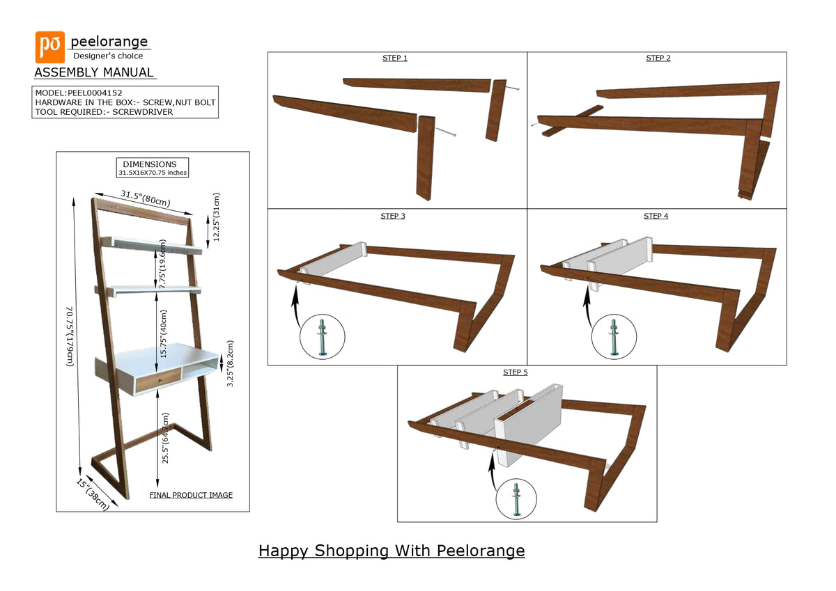 Ladder New White Work From Home Study Table By Miza – PeelOrange.com