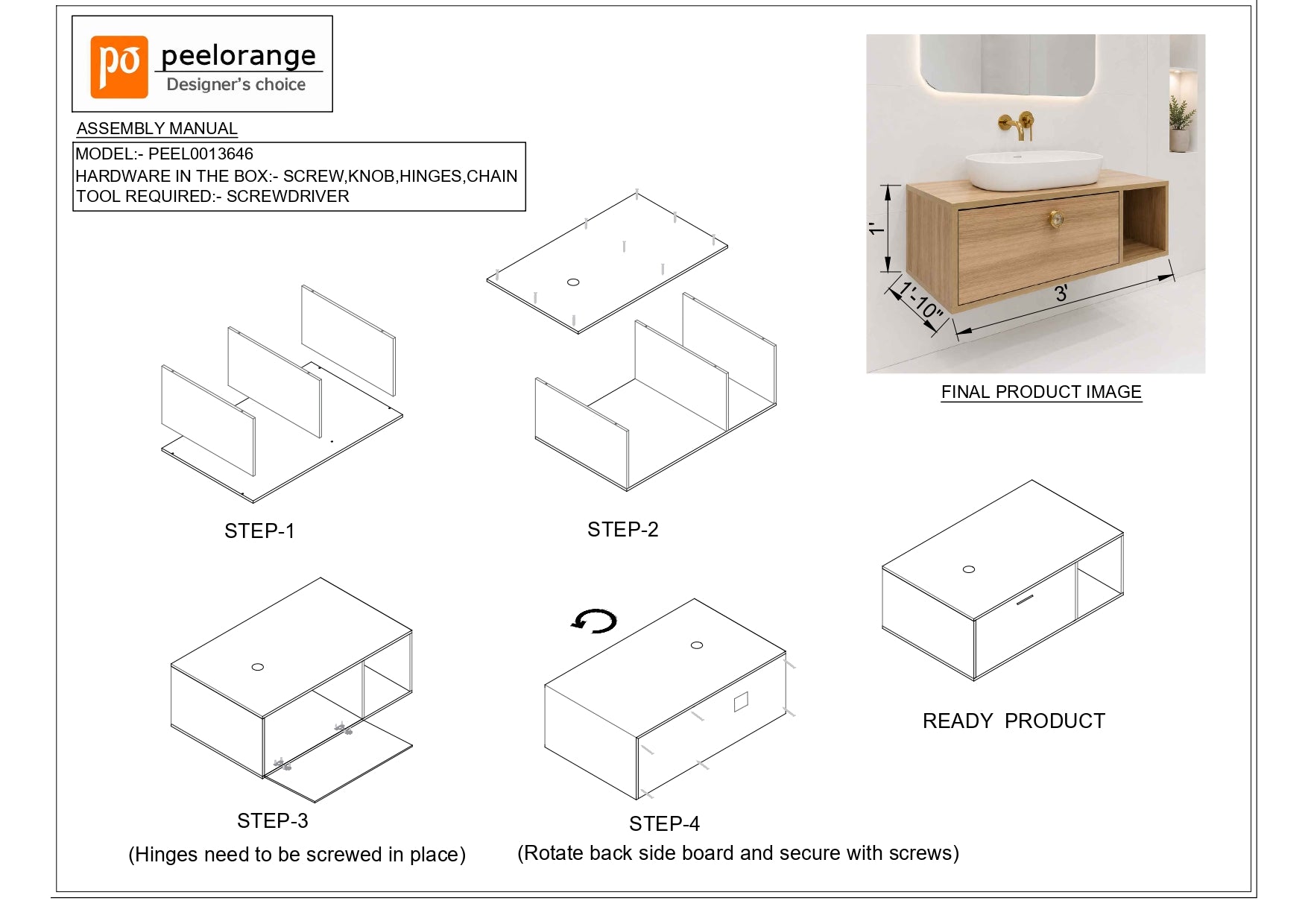 Modern Bathroom HDHMR Water Resistant Washbasin Vanity Storage By Miza