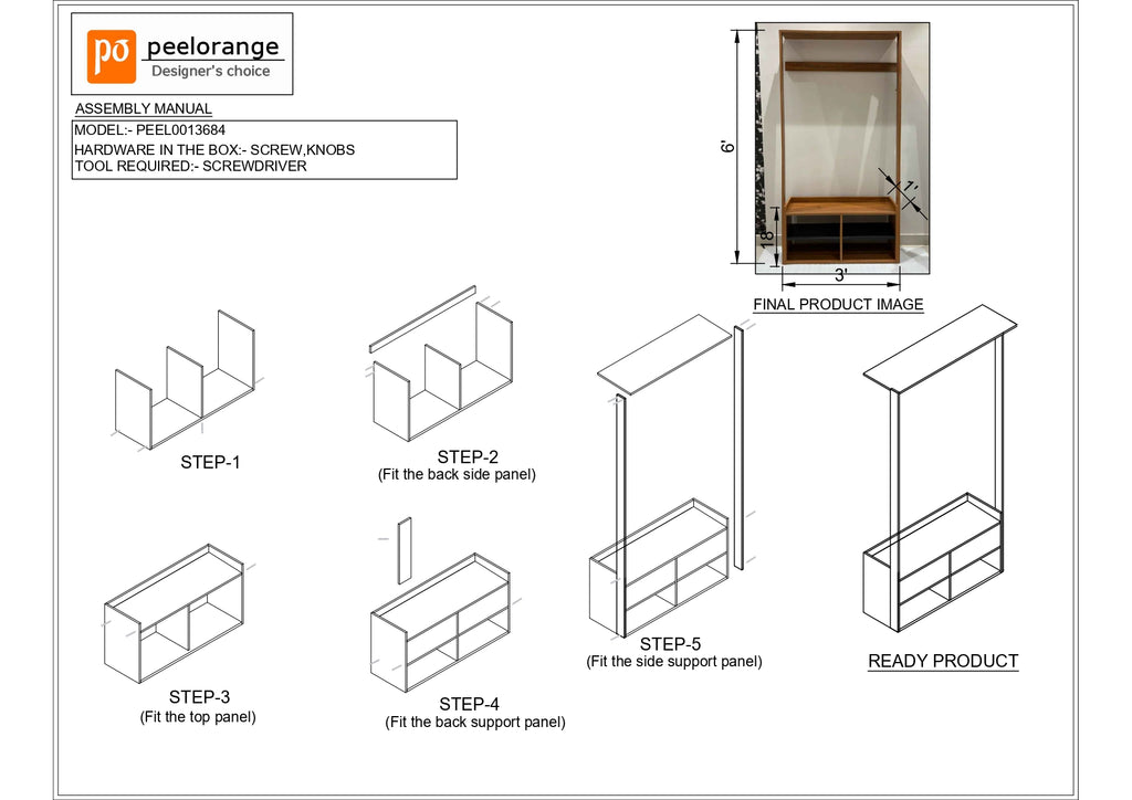 Ladder Shoe Stand, Shoe Rack for Home, Hallways,Shoe Cabinet with Open & Closed Storage By Miza