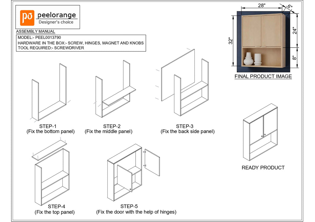 HDHMR Water Resistant Vanity And Multipurpose Wall Mounted Storage Cabinet By Miza