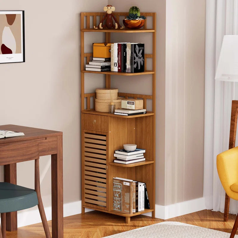 Five-Storey Wooden Corner Cabinet By Miza