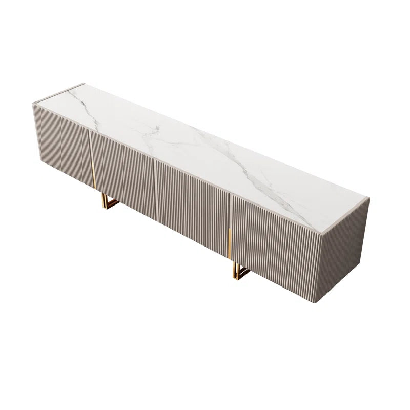 Console TV Stand for TVs up to 88" Faux Marble Top with Storage