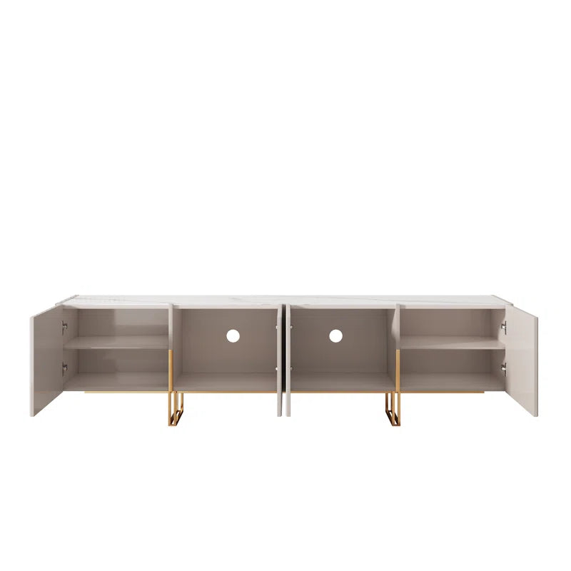 Console TV Stand for TVs up to 88" Faux Marble Top with Storage