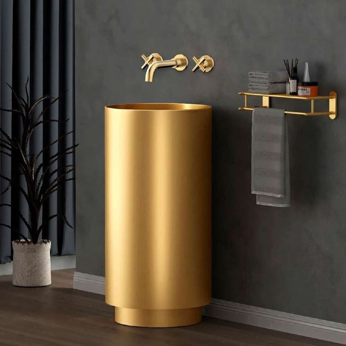 Stylish Premium Stainless Steel PVD 09 Round Freestanding Wash Basin 1 PC By Jayna