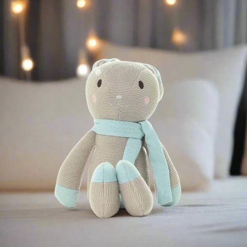 Bunny/Rabbit Fluffy Soft Toy Cotton Knitted Fabric For Kids By APT