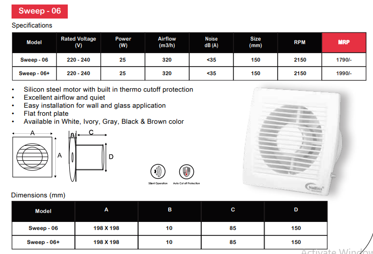 Sweep Series With Mosquito Flap With Or Without Shutter Ventilation/Exhaust Fan By Wadbros