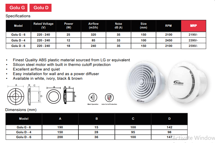 Grid Exhaust Fan by Wadbros -1 PC
