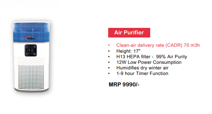 Air Purifier – H13 HEPA Filter | Clean Air for Home & Office By Wadbros