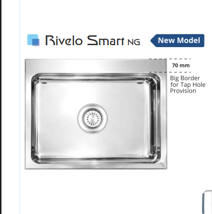 Nirali Rivelo Super NG Kitchen Stainless Steel Single Bowl Kitchen Sink