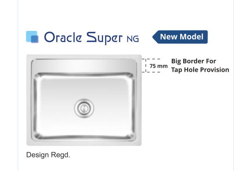 Nirali Oracle Super Single Bowl Kitchen Sink in Stainless Steel
