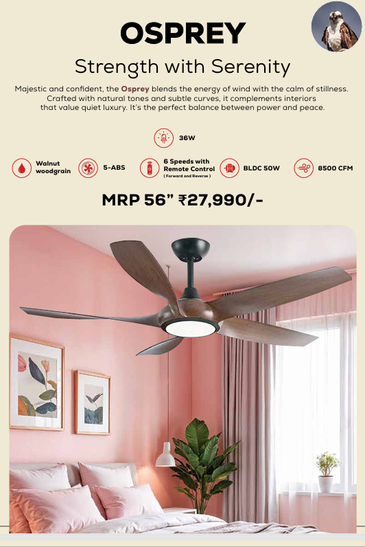 Osprey Remote Operated Forward And Reverse 5 Blades Ceiling Fan 1 PC By Wadbros
