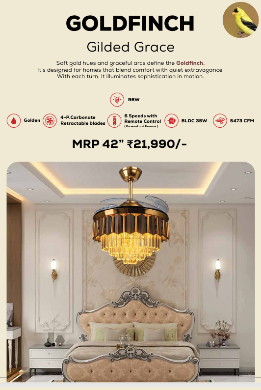 Goldfinch Remote Operated Forward And Reverse Ceiling Fan 1 PC By Wadbros