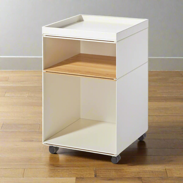 Wooden 2 Drawers Pedestal Side Table By Miza