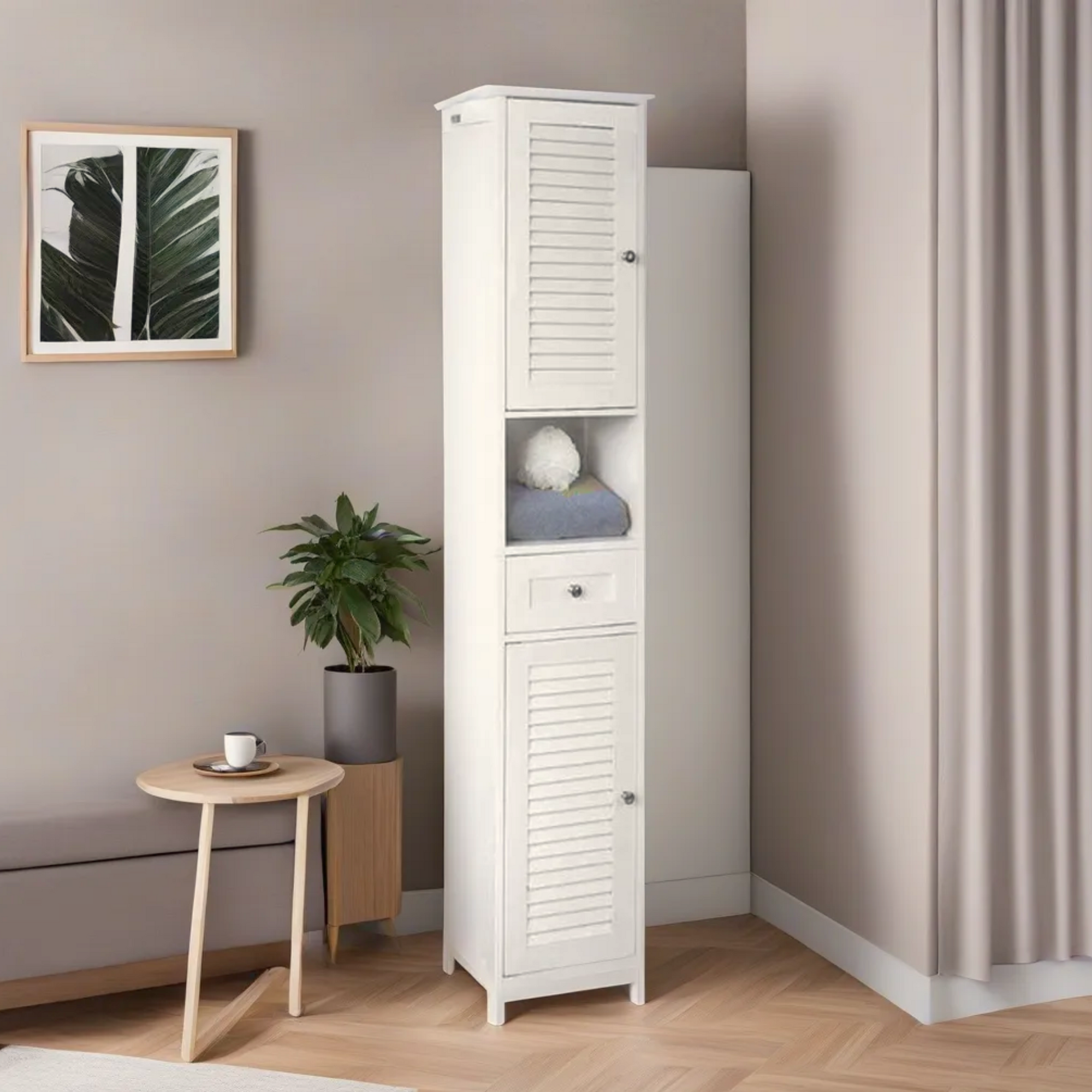 Tall Storage 6 Feet Vanity PVC Bathroom Cabinet For Bathroom & Toilet Essential By Miza