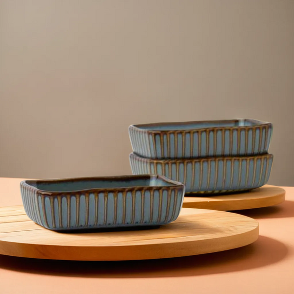 Rectangular Dish Serving Bowl For Any Occasion Set of 3 By Rena