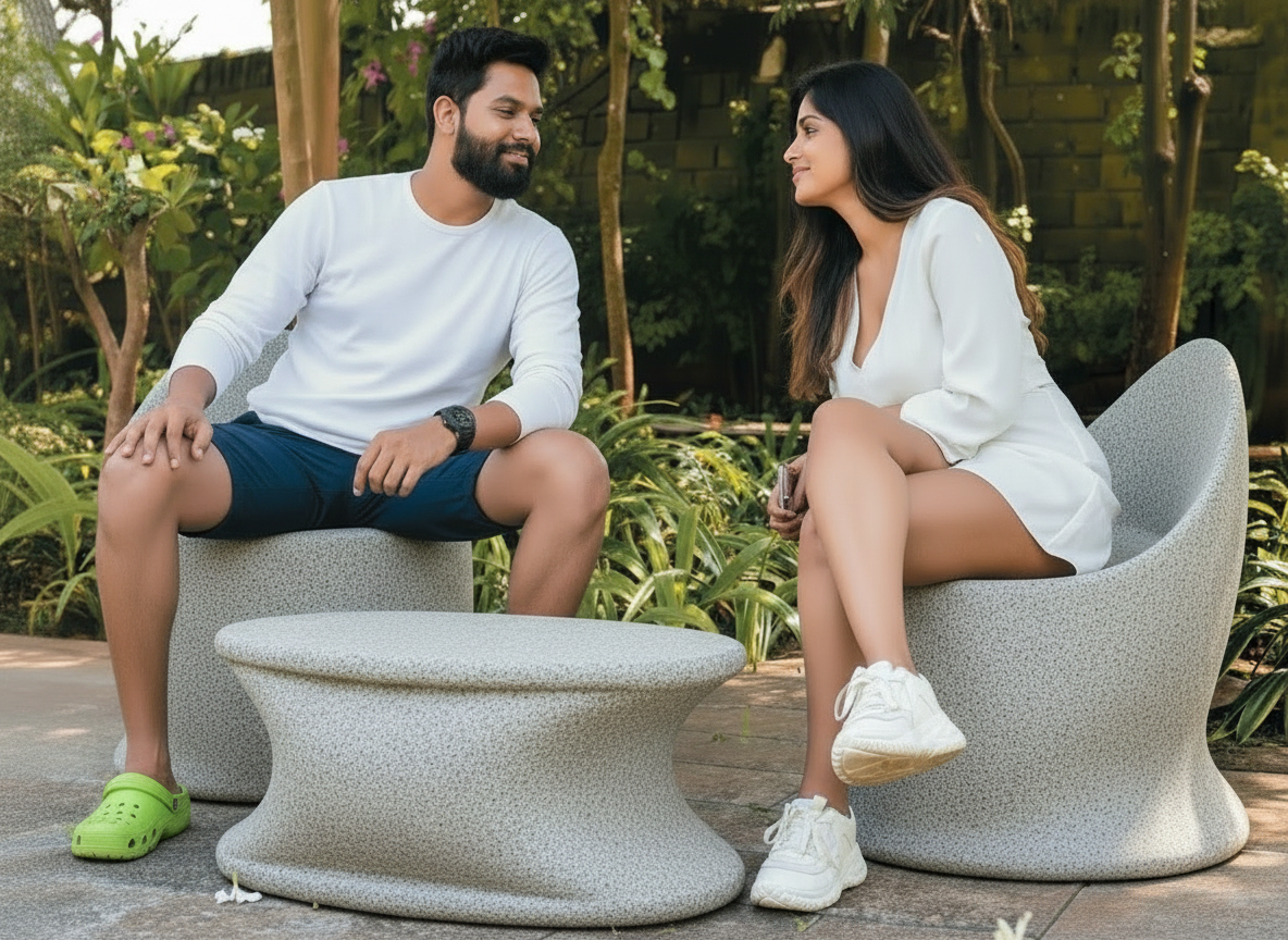 Marvella Chair & Olivia Table by Harshdeep