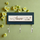 Love And Coffee Wooden Key Holder With Big Hooks for Hanging -1 PC-BY APT