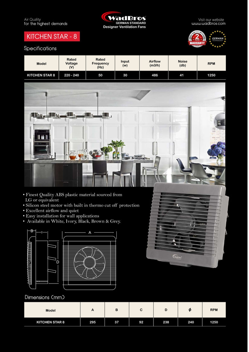 Kitchen Star Ventilation/Exhaust Fan By Wadbros