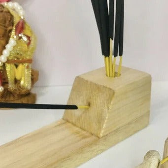 Reliable Wooden Agarbatti Stand with Ash Catcher Dhoop Stick Holder For Home Mandir  By Miza