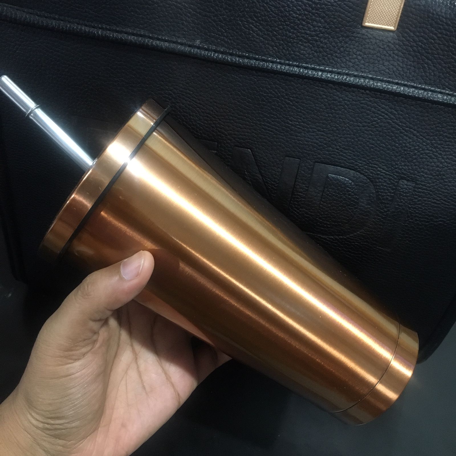 Portable Coffee Cup 304 Stainless Steel Large Capacity Flask Tumbler Glass with Steel Straw Stainless Steel Water Bottle Iced Travel Mug