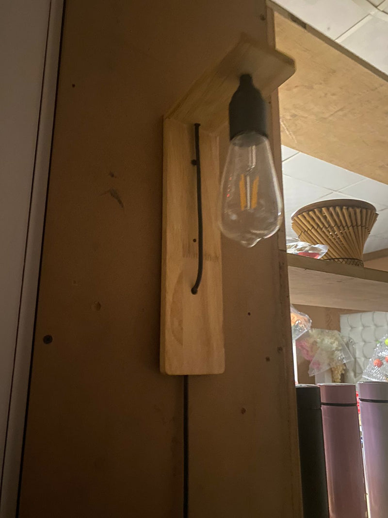 Wall Mounted Natural Wooden Hanging Light For Home Decor By Miza