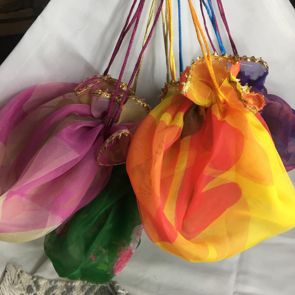 Gota Potli/ Thaal Cover/ Lap Tissue Potli For Gifting 1 PC Random Color By CC